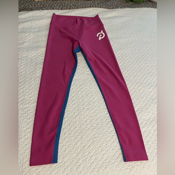 Pink and Blue Peloton Leggings EUC - Picture 3 of 4